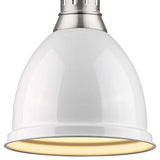 Duncan 9" Wide Pewter and White Mini Pendant with Rod