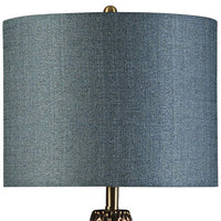 Bedford Blue and Copper Finish Modern Steel and Ceramic Table Lamp