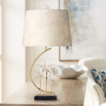 Sand Stone Silver and White Starfish Table Lamp