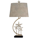 Sand Stone Silver and White Starfish Table Lamp