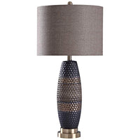 Laughlin Black and Brown Table Lamp with Brown Styrene Shade