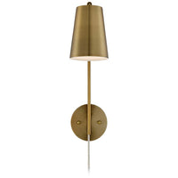 Sully Warm Brass Plug-In Wall Lamps Set of 2