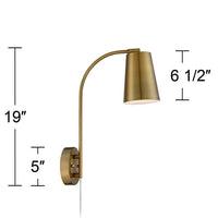 Sully Warm Brass Plug-In Wall Lamps Set of 2