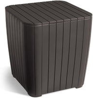 Keter Luzon Patio Side Coffee Table Outdoor Furniture Durable Resin Plastic Realistic Table