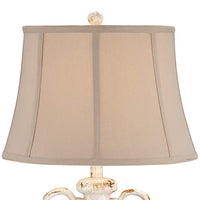 Isabella Ivory Ceramic Table Lamp With Black Round Riser