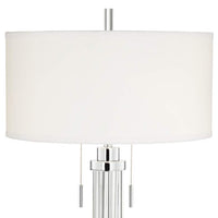 Cadence Glass Column Table Lamp with Square White Marble Riser
