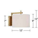 Adair Warm Brass Plug-In Wall Lamps Set of 2