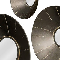 Ladue Gray and Bronze 20" Round Wall Mirrors Set of 3