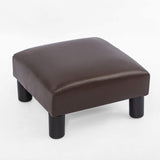 Ottoman Footrest Stool Small PU Leather Square Footstool