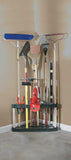 Compact Indoor Outdoor Corner Tool Storage Rack - Holds 30 Tools