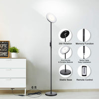 Bright Floor Lamps-Tall Standing Pole Light with Remote & Touch Control
