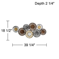 Sparks and Disks 39 1/4" Wide Industrial Metal Wall Art