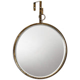 Haile Antique Gold 17 1/4" x 20" Round Wall Mirror