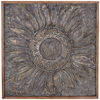 Sunflower 39" Square Sunburst Metal Framed Wall Art