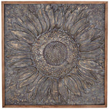 Sunflower 39" Square Sunburst Metal Framed Wall Art
