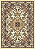 open expanded view  Persian-Rugs Ivory Burgundy 5'2x7'2 Black Isfahan Soft Area Rug