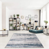 Florance Collection Blue Modern Soft Area Rug