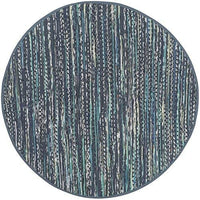 Hand Woven Ink and Multi Cotton Area Rug