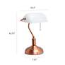 Simple Designs Executive Rose Gold Iron Banker's Desk Lamp