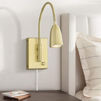 360 Lido Warm Gold Gooseneck Plug-In Reading Wall Lamp