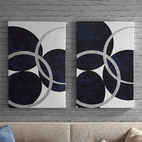 INK + IVY Celestial Orbit Navy 36" High 2-Piece Wall Art Set