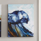 Liquid Waves 28" High 2-Piece Gel Coat Canvas Wall Art Set