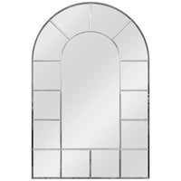 Finestra Window Silver 23 3/4" x 35 1/2" Arch Wall Mirror