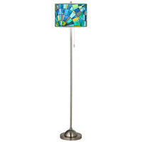 Lagos Mosaic Brushed Nickel Pull Chain Floor Lamp