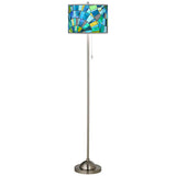 Lagos Mosaic Brushed Nickel Pull Chain Floor Lamp