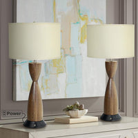 Modern Hourglass Light Kona Outlet Plug Table Lamps Set of 2