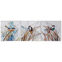 Merle Feathered Trio 20"H 3-Piece Framed Canvas Wall Art Set