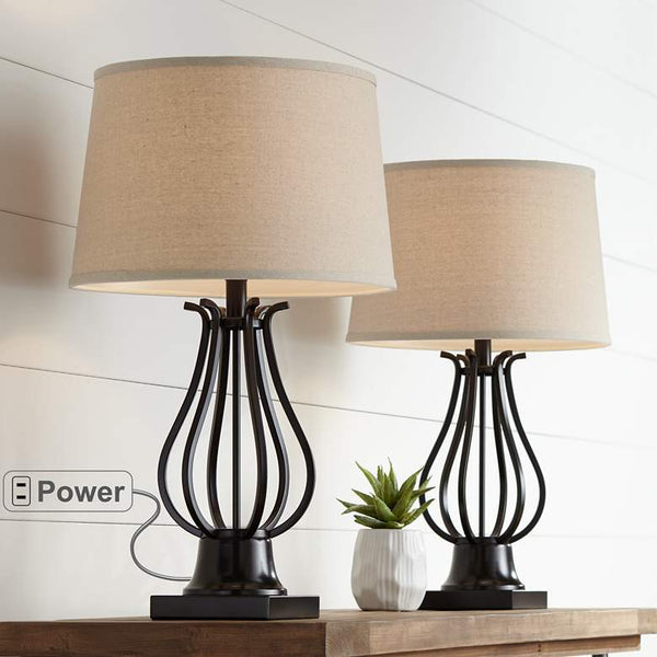 Bronze metal best sale table lamps