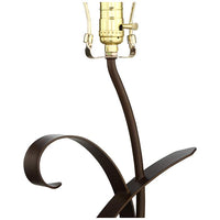 Teri Scroll Brown Table Lamp with Light Mica Shade