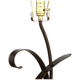 Teri Scroll Brown Table Lamp with Light Mica Shade