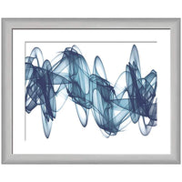 Swirling Blue 22" Wide Framed Giclee Wall Art