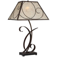 Teri Scroll Brown Table Lamp with Light Mica Shade