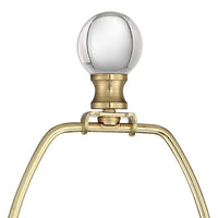 Halston Brass Metal Buffet Table Lamp with Crystal Accents