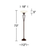 Volero Oil-Rubbed Bronze Light Blaster Torchiere Floor Lamp