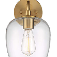 Possini Euro Posey Gold and Glass Plug-In Wall Light