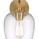 Possini Euro Posey Gold and Glass Plug-In Wall Light