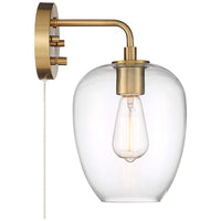 Possini Euro Posey Gold and Glass Plug-In Wall Light