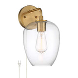 Possini Euro Posey Gold and Glass Plug-In Wall Light