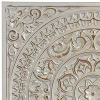 Lara Antique Gray 23" Square Wood Mandala Plaque Wall Art