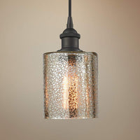 Cobbleskill 5" Wide Oil-Rubbed Bronze Mercury Glass Mini Pendant