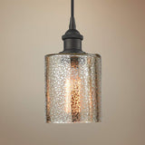 Cobbleskill 5" Wide Oil-Rubbed Bronze Mercury Glass Mini Pendant