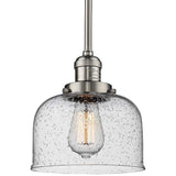 Large Bell 8"W Brushed Satin Nickel Swiveling Mini Pendant