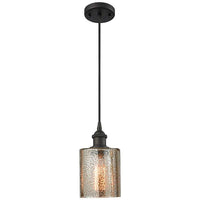 Cobbleskill 5" Wide Oil-Rubbed Bronze Mercury Glass Mini Pendant