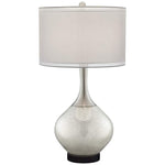 Swift Mercury Glass Table Lamp with Round Black Marble Riser