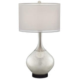 Swift Mercury Glass Table Lamp with Round Black Marble Riser