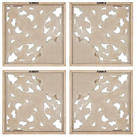 Arwen Medallion 14 3/4" Square 4-Piece Wood Wall Art Set